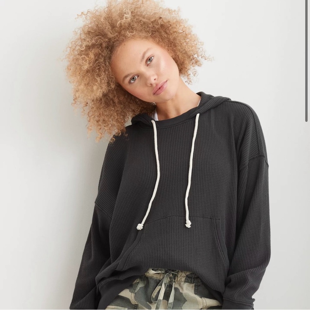 aerie cozy waffle hoodie